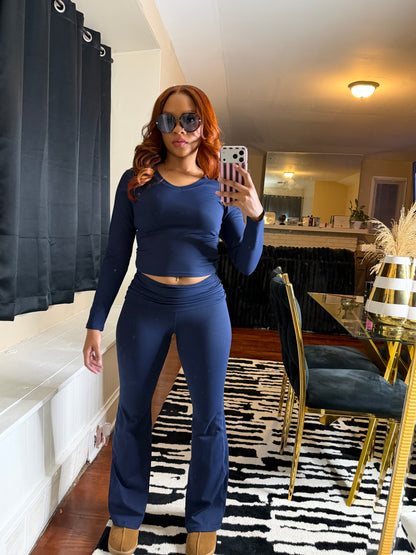 Luxe Yoga Pant Set - Navy