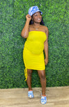 Tube Top Adjustable Sun Dress - Yellow